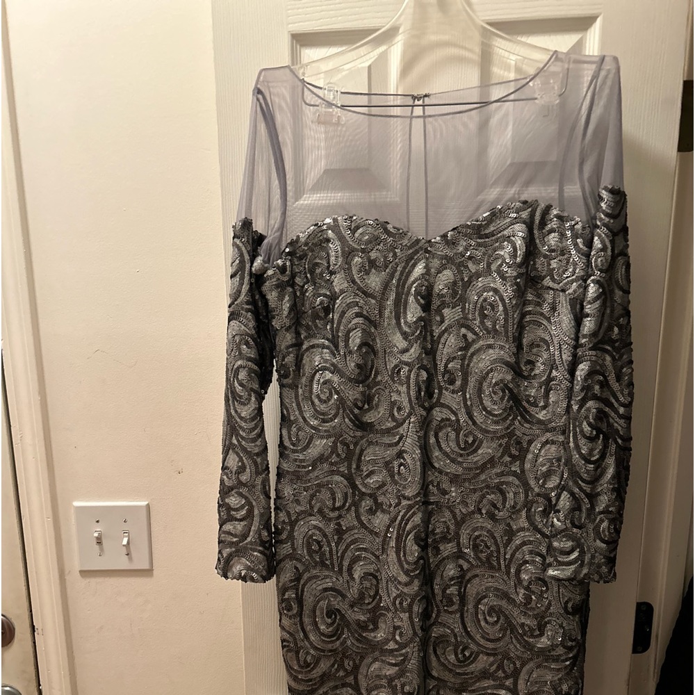 Badgley Mischka Pewter Cocktail dress size 16